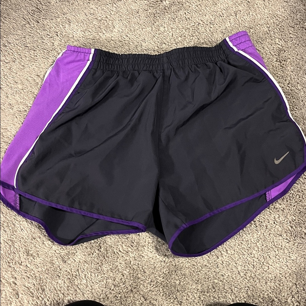 Nike Black and Purple Running Shorts
